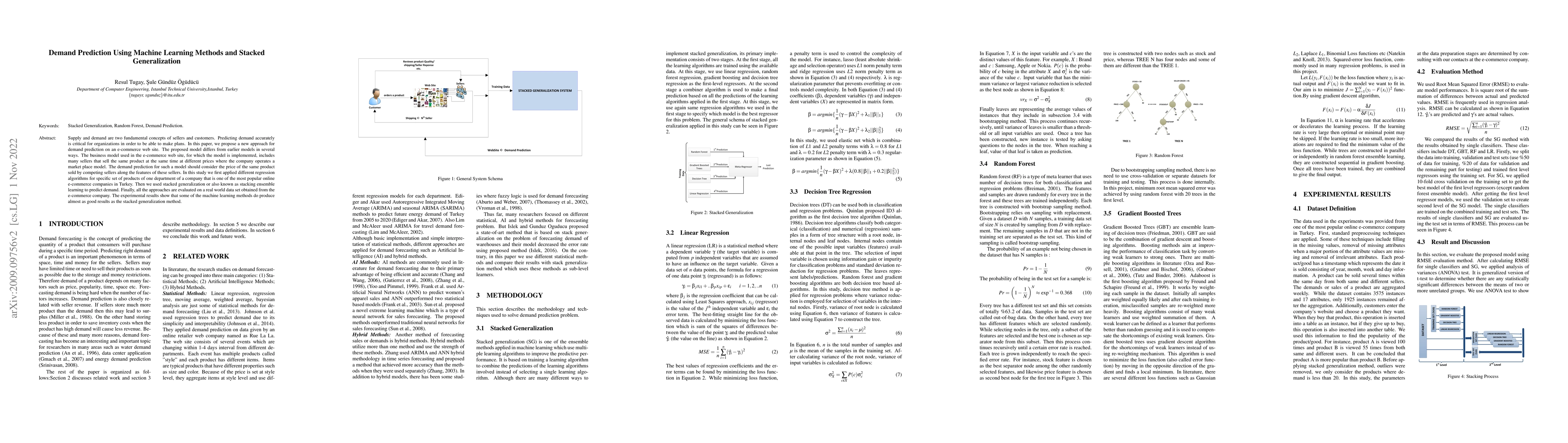 Thumbnail for Demand Prediction Using Machine Learning Methods and Stacked
  Generalization