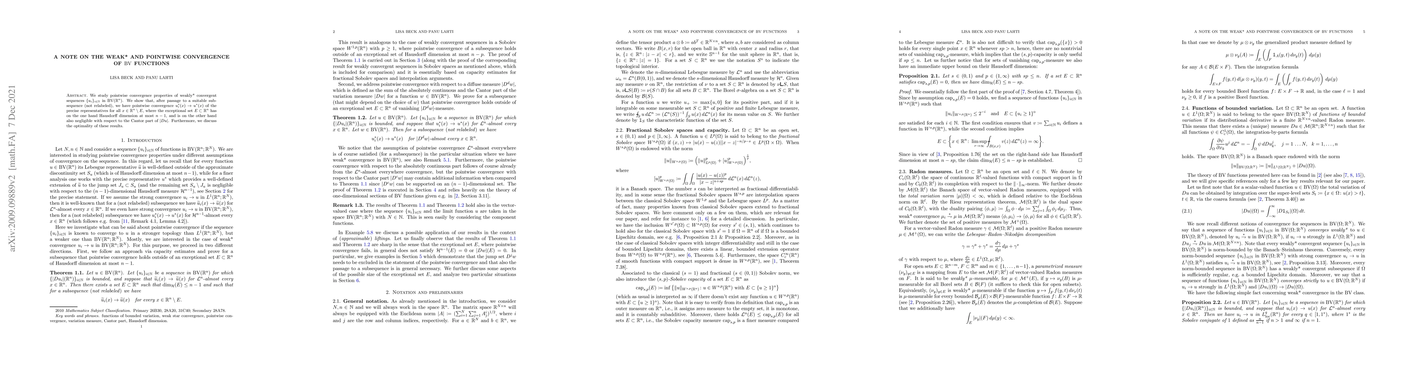 Thumbnail for A note on the weak* and pointwise convergence of BV functions