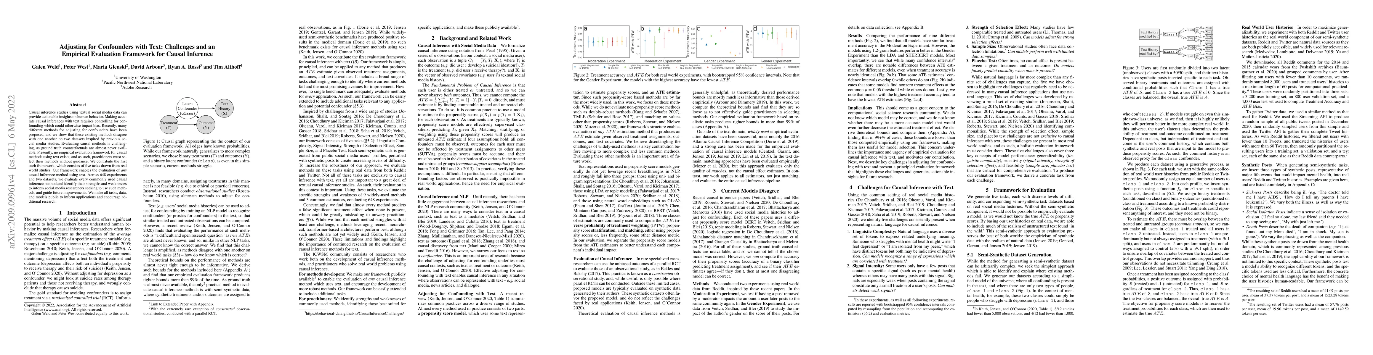 Thumbnail for Adjusting for Confounders with Text: Challenges and an Empirical
  Evaluation Framework for Causal Inference
