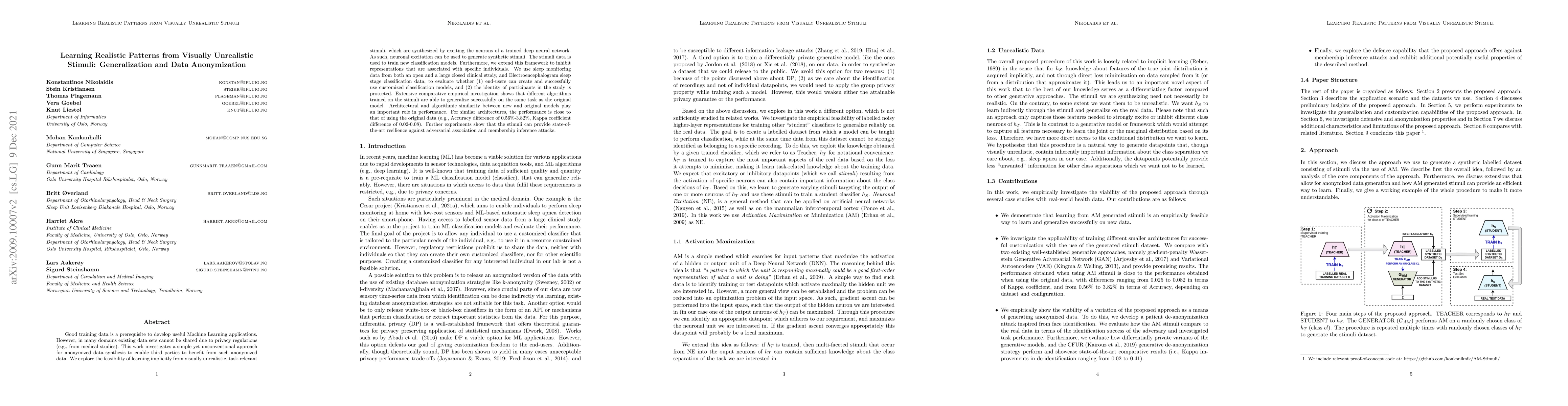 Thumbnail for Learning Realistic Patterns from Unrealistic Stimuli: Generalization and
  Data Anonymization