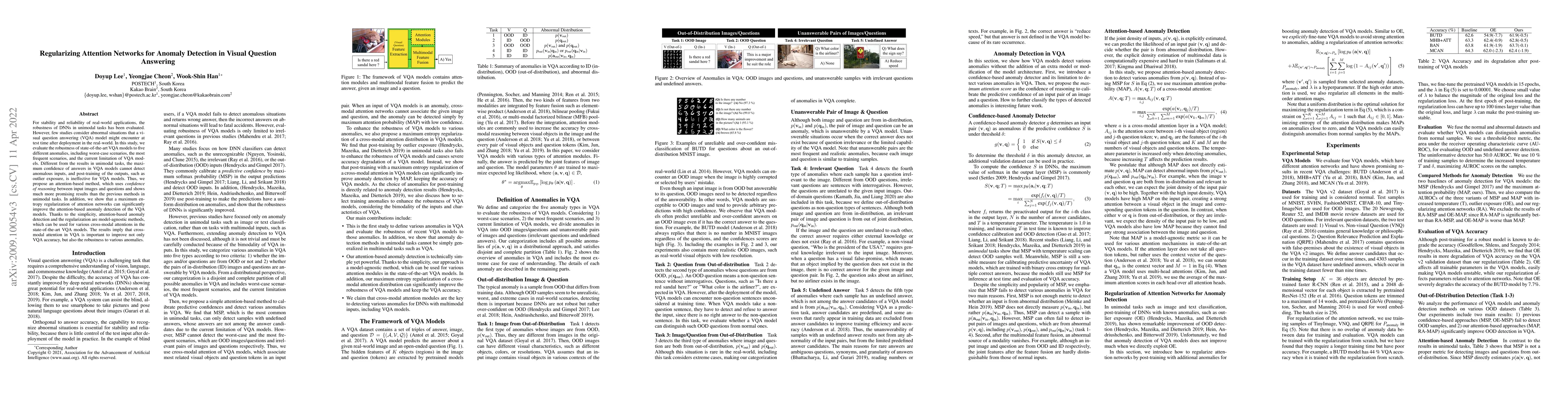 Thumbnail for Regularizing Attention Networks for Anomaly Detection in Visual Question
  Answering