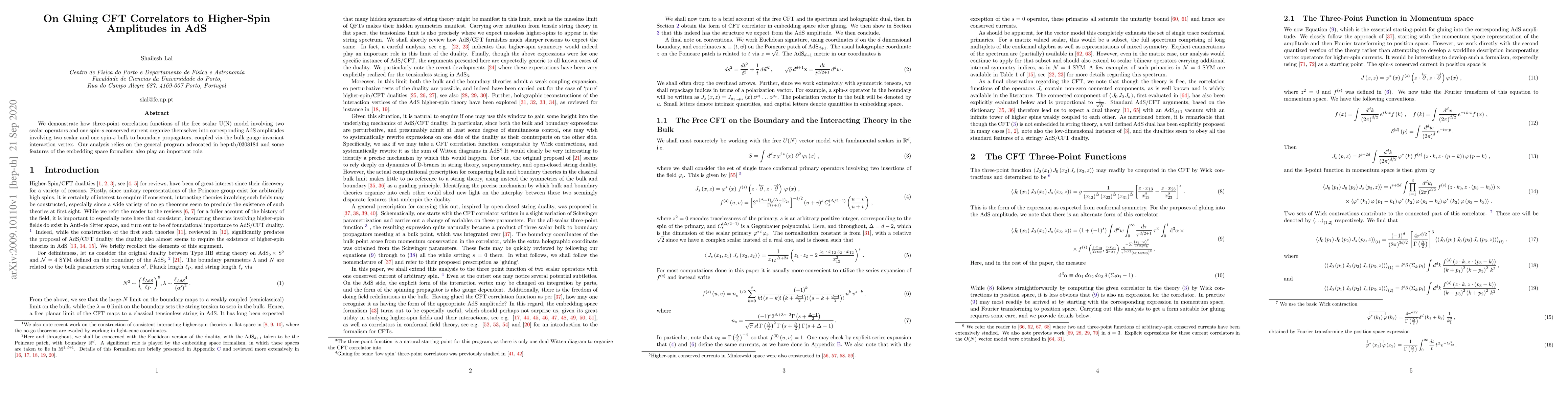 Thumbnail for On Gluing CFT Correlators to Higher-Spin Amplitudes in AdS