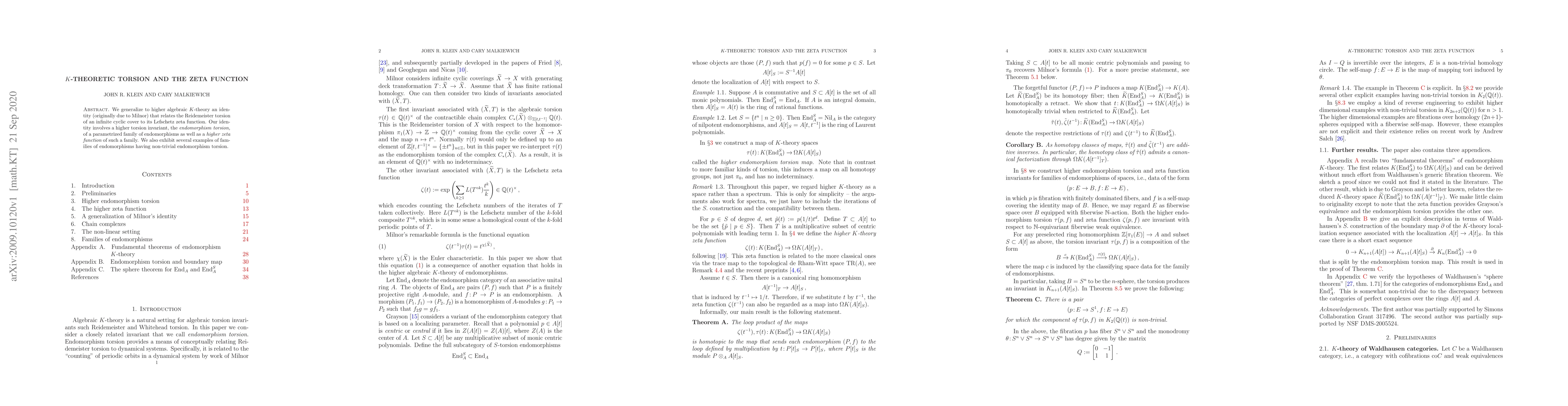 Thumbnail for $K$-theoretic torsion and the zeta function