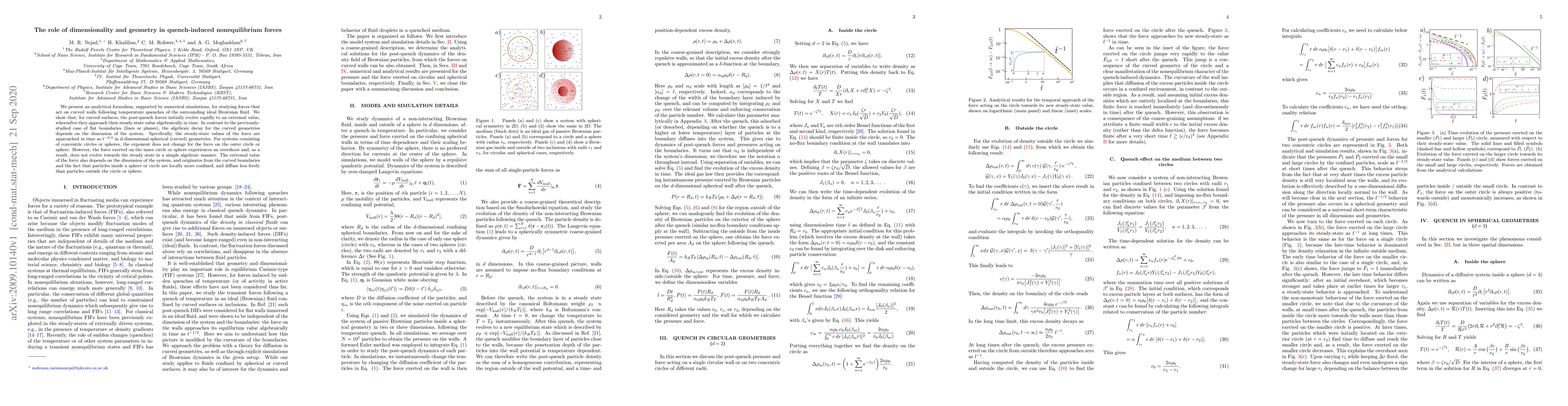 Thumbnail for The role of dimensionality and geometry in quench-induced nonequilibrium
  forces