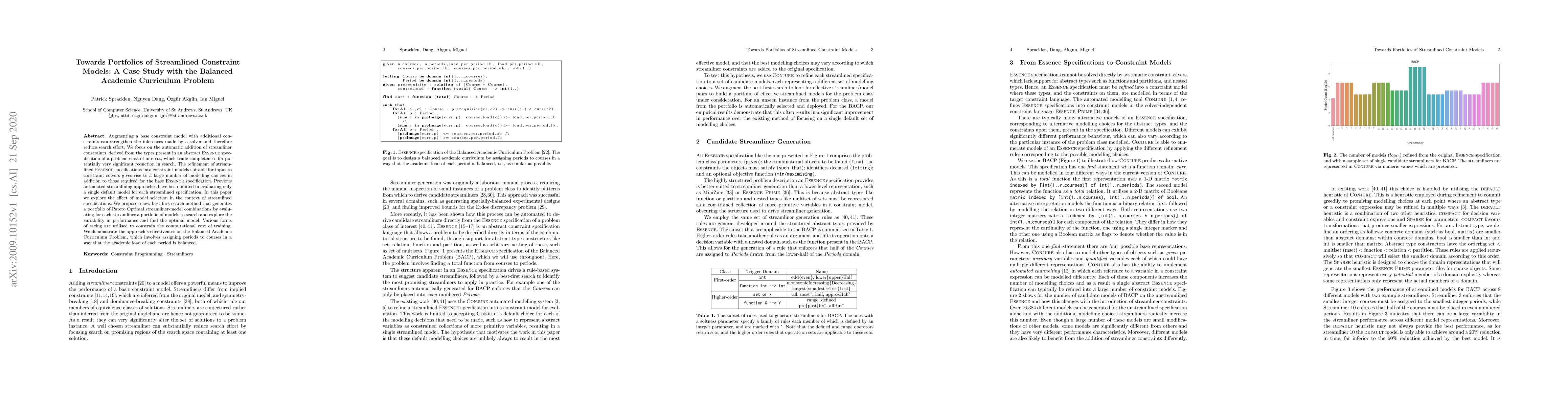 Thumbnail for Towards Portfolios of Streamlined Constraint Models: A Case Study with
  the Balanced Academic Curriculum Problem