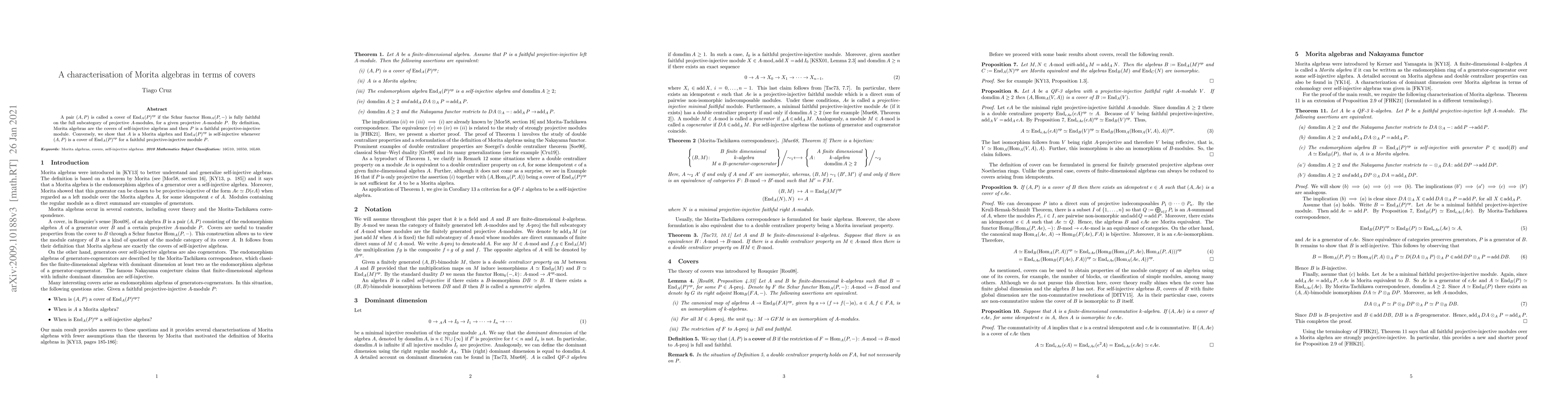 Thumbnail for A characterisation of Morita algebras in terms of covers