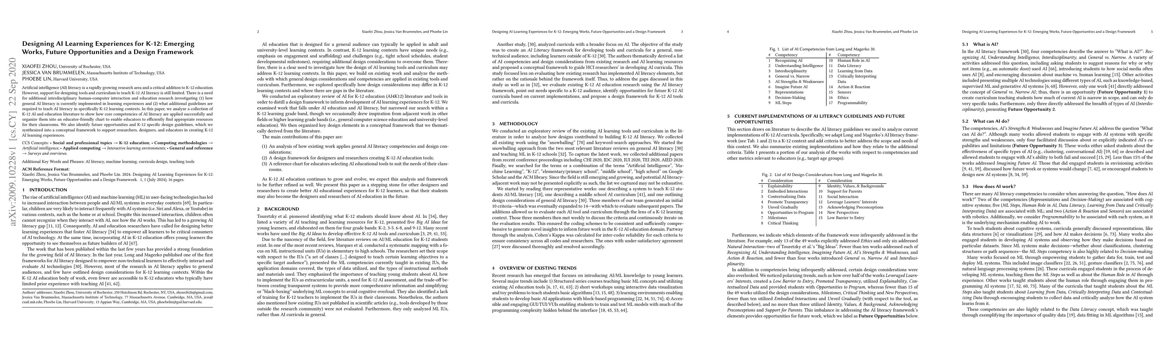 Thumbnail for Designing AI Learning Experiences for K-12: Emerging Works, Future
  Opportunities and a Design Framework