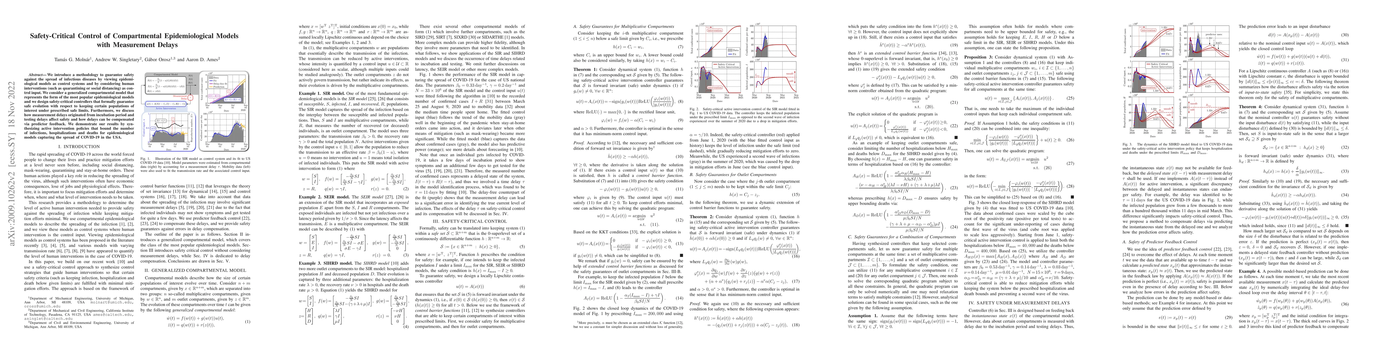 Thumbnail for Safety-Critical Control of Compartmental Epidemiological Models with
  Measurement Delays