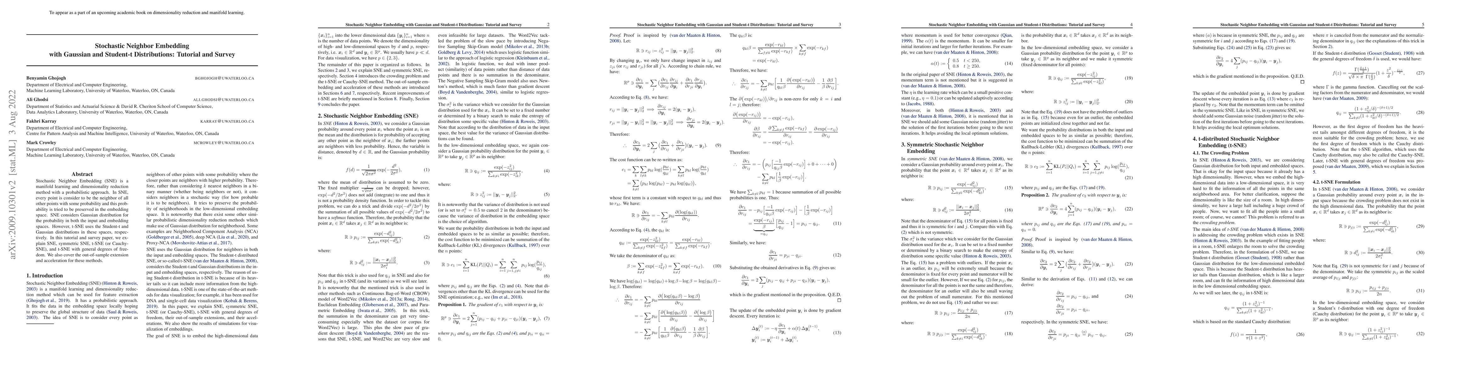 Thumbnail for Stochastic Neighbor Embedding with Gaussian and Student-t Distributions:
  Tutorial and Survey