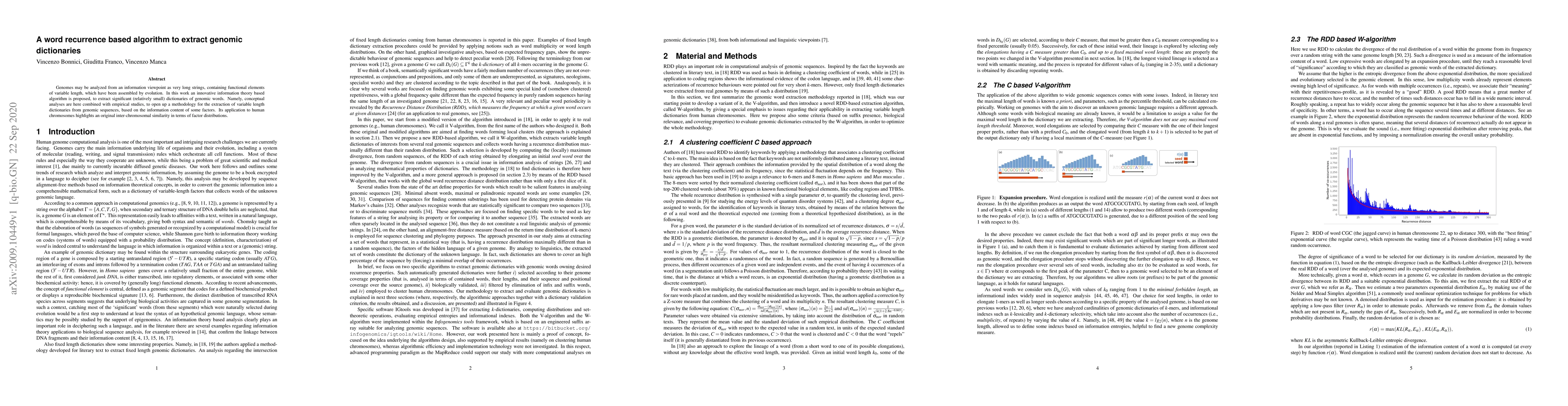 Thumbnail for A word recurrence based algorithm to extract genomic dictionaries