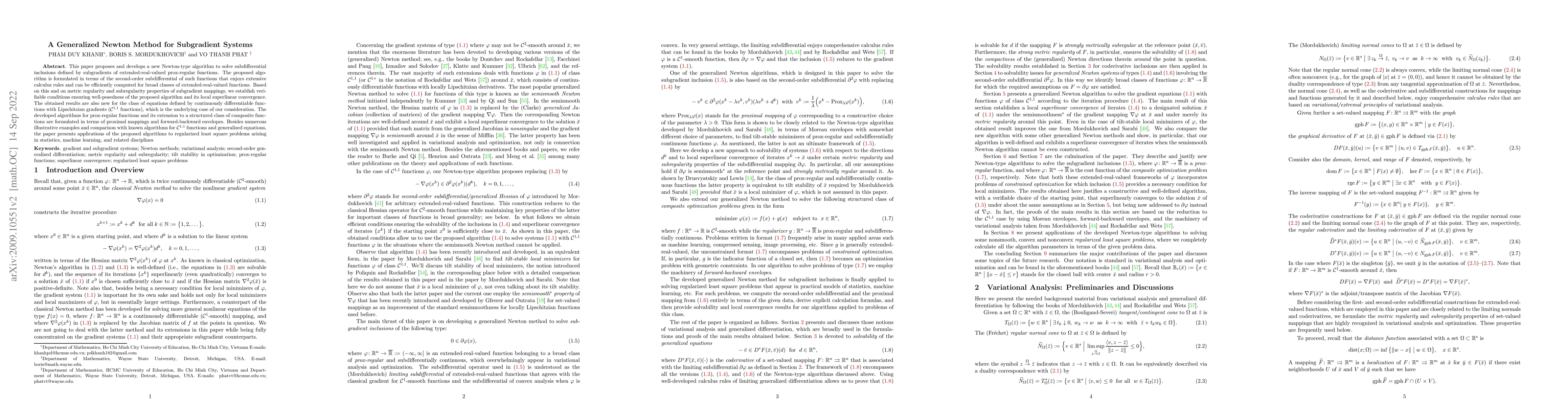 Thumbnail for A Generalized Newton Method for Subgradient Systems