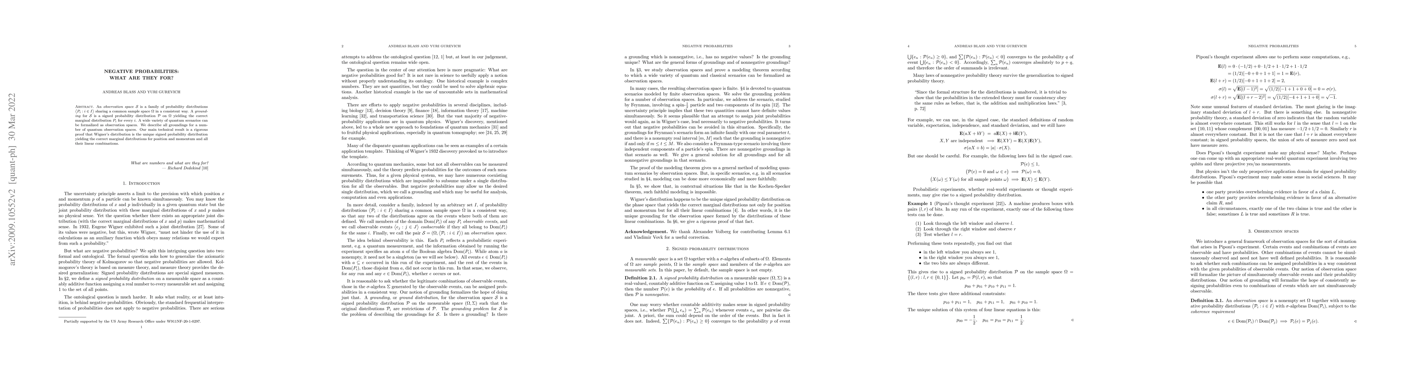 Thumbnail for Negative probabilities: What they are and what they are for