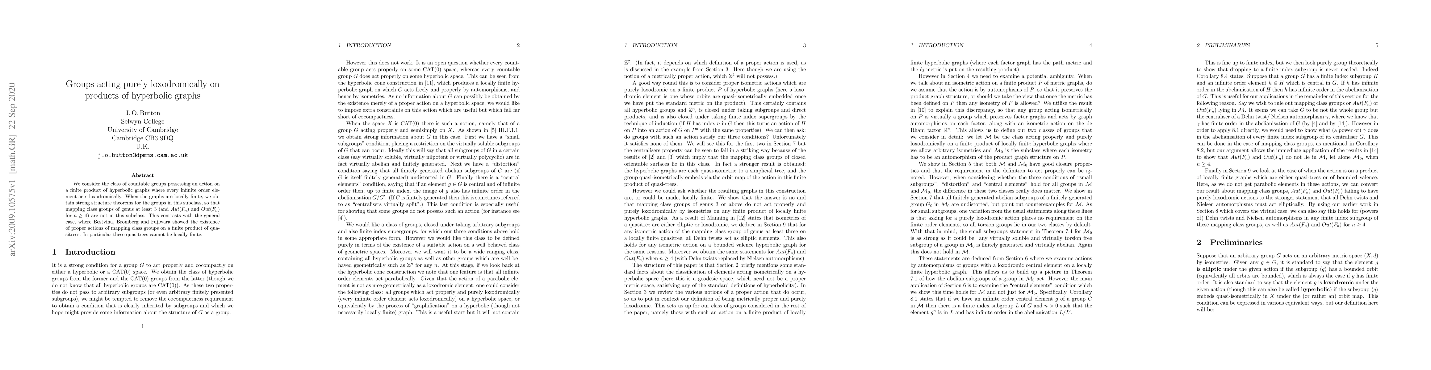 Thumbnail for Groups acting purely loxodromically on products of hyperbolic graphs