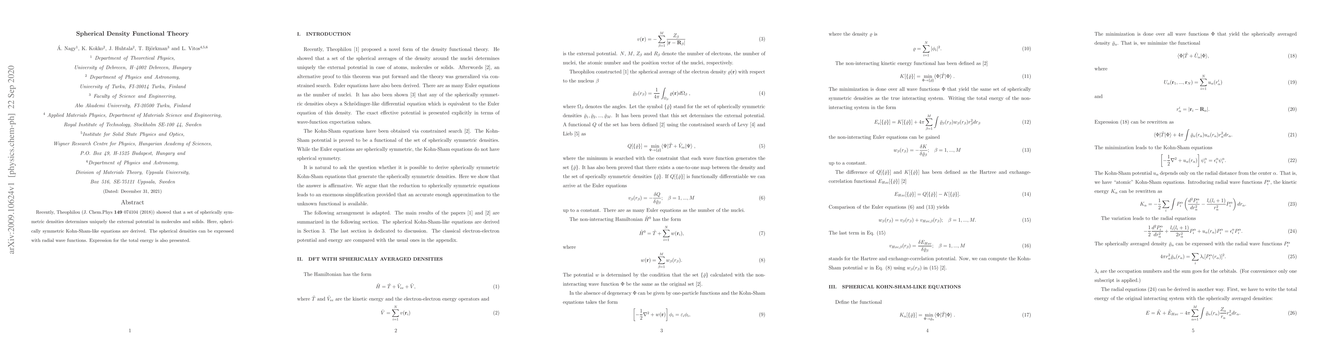 Thumbnail for Spherical Density Functional Theory
