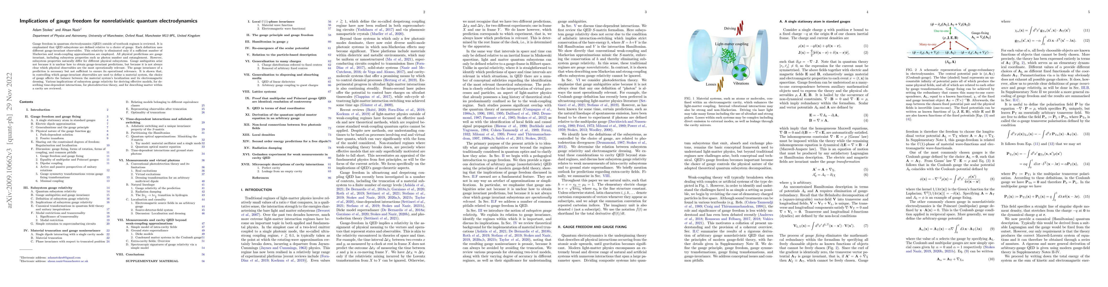 Thumbnail for Implications of gauge freedom for nonrelativistic quantum
  electrodynamics