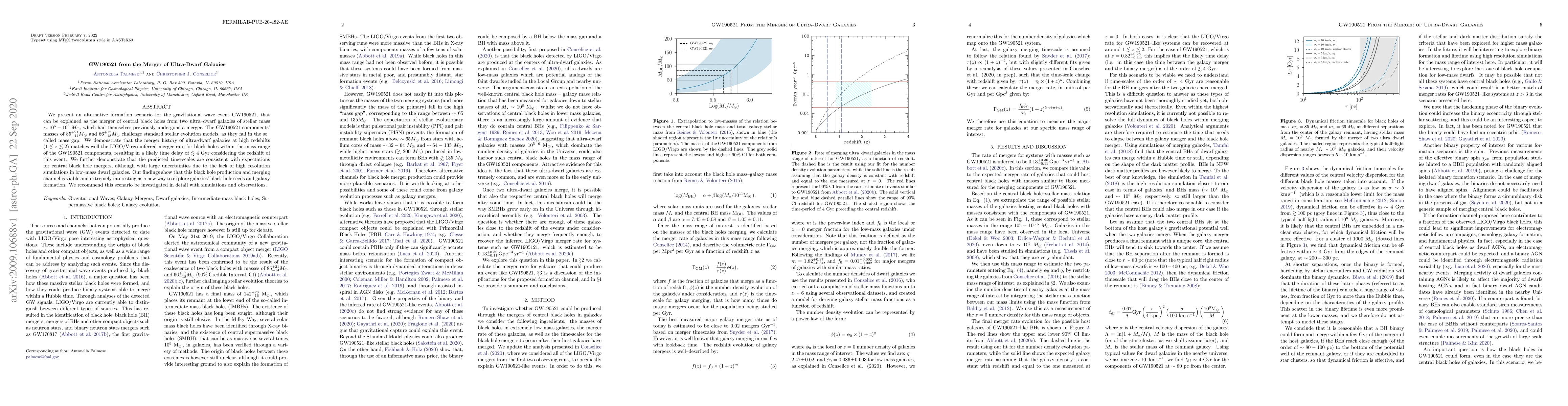 Thumbnail for GW190521 from the Merger of Ultra-Dwarf Galaxies