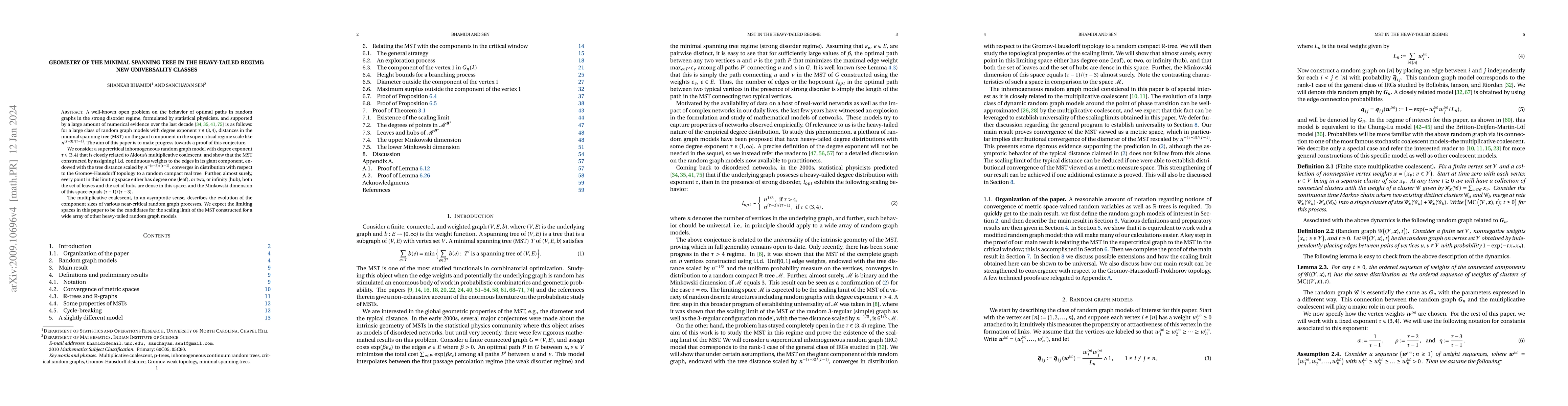 Thumbnail for Geometry of the minimal spanning tree in the heavy-tailed regime: new
  universality classes
