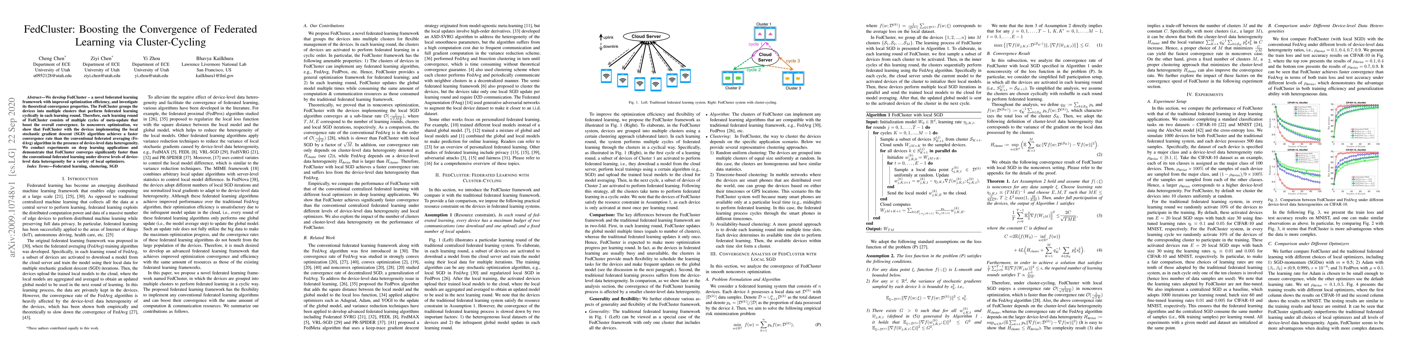 Thumbnail for FedCluster: Boosting the Convergence of Federated Learning via
  Cluster-Cycling
