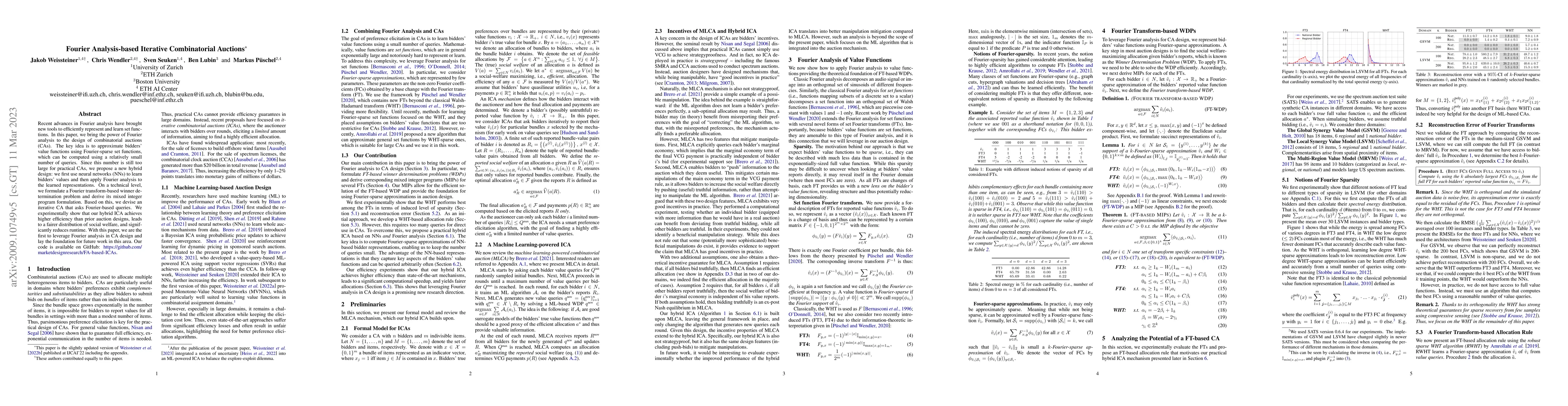 Thumbnail for Fourier Analysis-based Iterative Combinatorial Auctions
