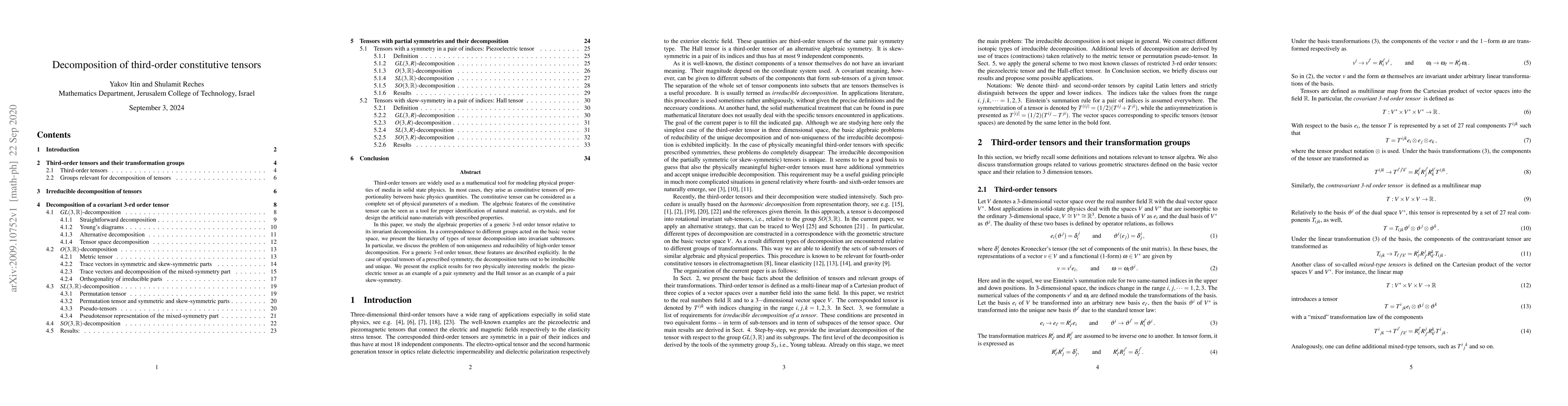 Thumbnail for Decomposition of third-order constitutive tensors