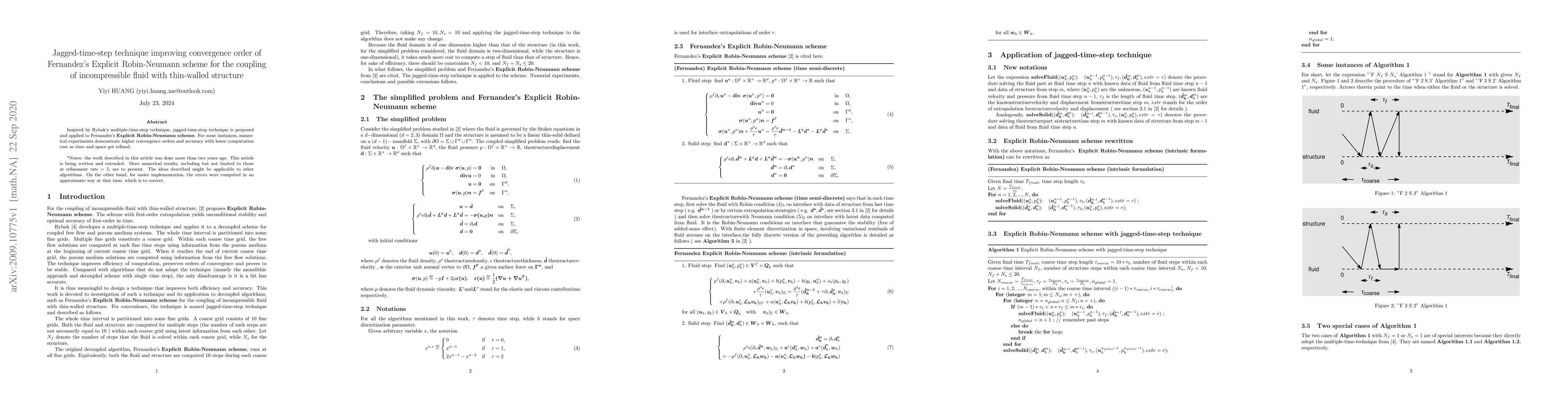 Thumbnail for Jagged-time-step technique improving convergence order of Fernandez's
  Explicit Robin-Neumann scheme for the coupling of incompressible fluid with
  thin-walled structure