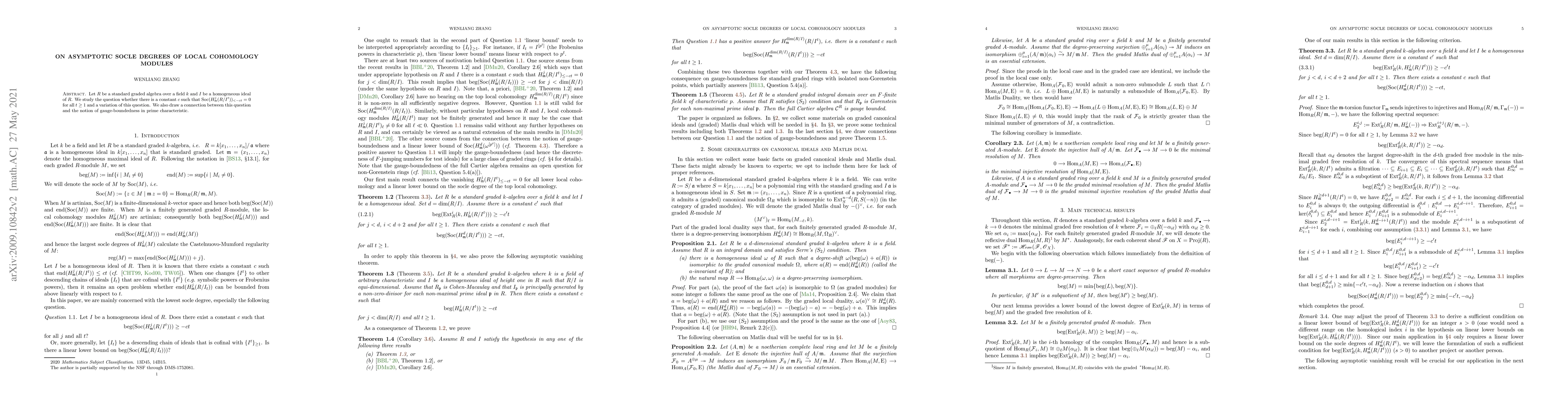 Thumbnail for On asymptotic socle degrees of local cohomology modules