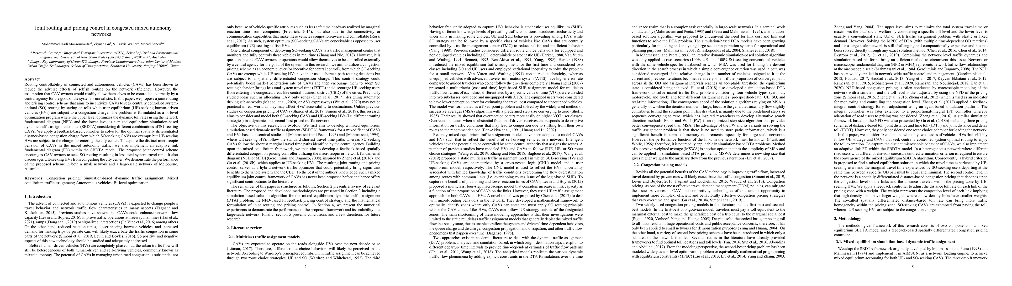 Thumbnail for Joint routing and pricing control in congested mixed autonomy networks