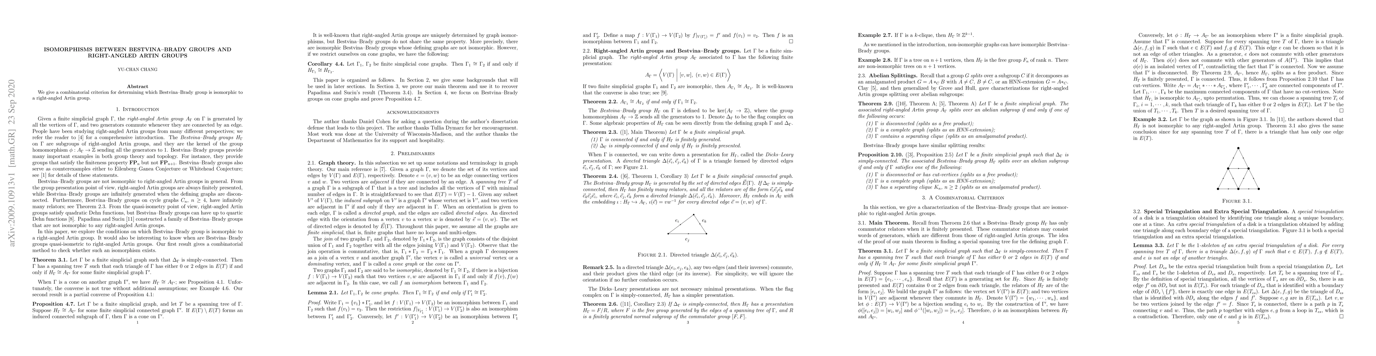 Thumbnail for Isomorphisms Between Bestsvina--Brady Groups and Right-angled Artin
  Groups