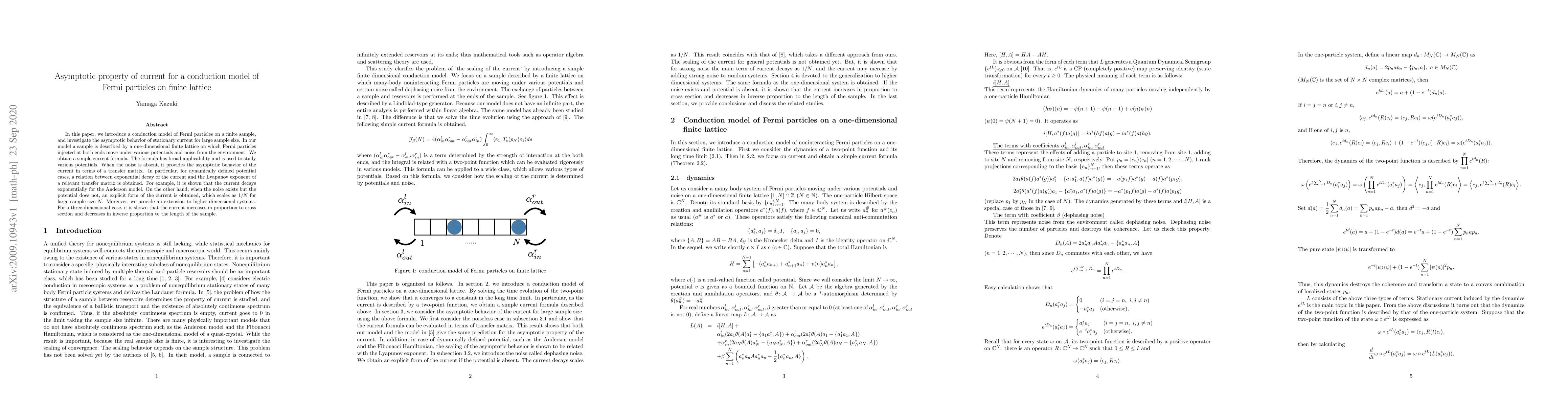 Thumbnail for Asymptotic property of current for a conduction model of Fermi particles
  on finite lattice