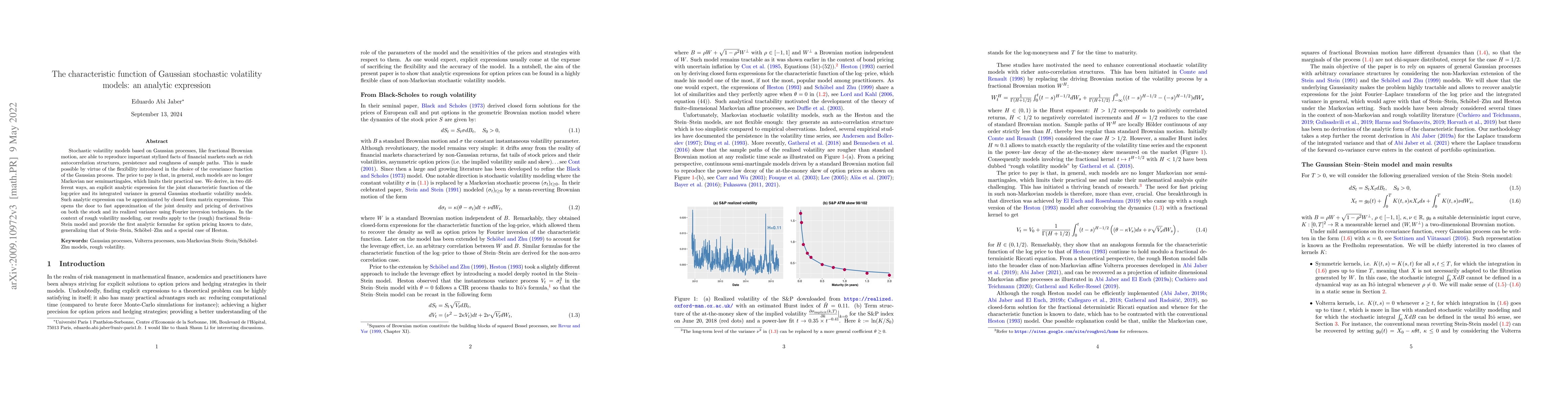 Thumbnail for The characteristic function of Gaussian stochastic volatility models: an
  analytic expression