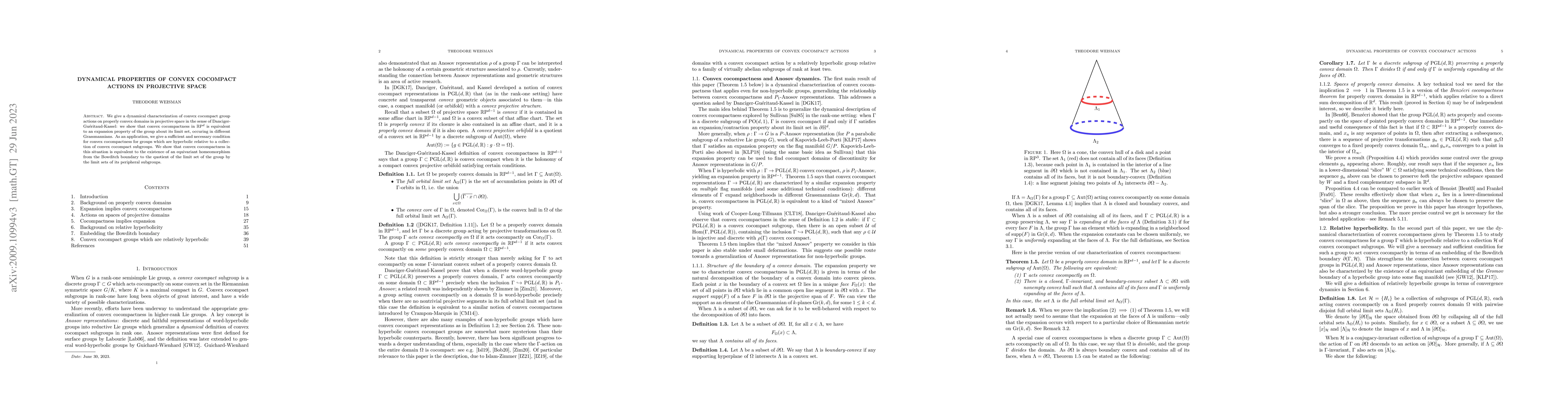 Thumbnail for Dynamical properties of convex cocompact actions in projective space