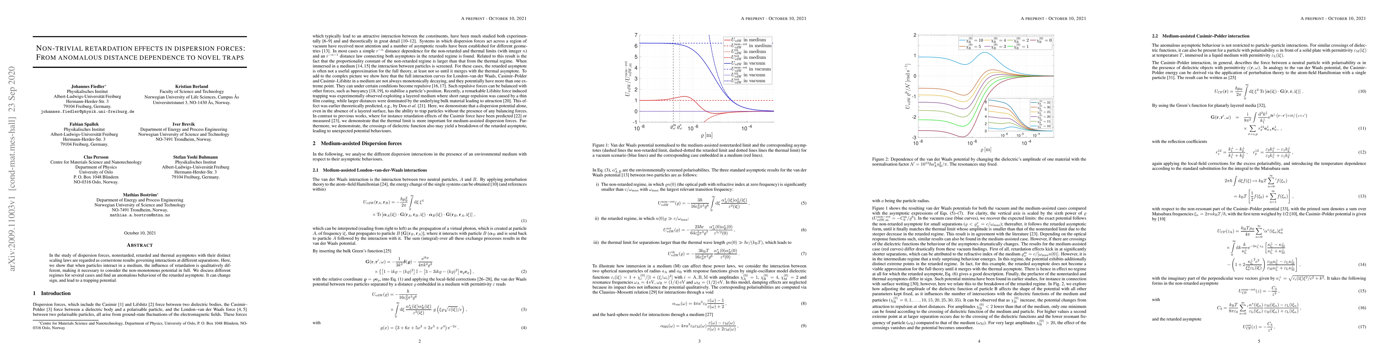 Thumbnail for Non-trivial retardation effects in dispersion forces: From anomalous
  distance dependence to novel traps