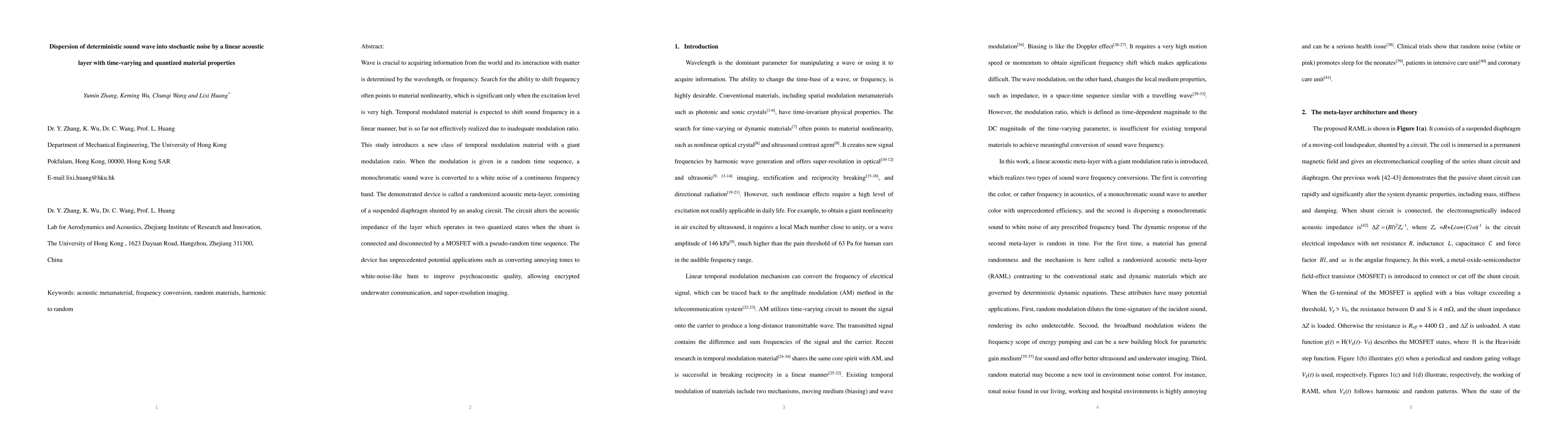 Thumbnail for Dispersion of deterministic sound wave into stochastic noise by a linear
  acoustic layer with time-varying and quantized material properties
