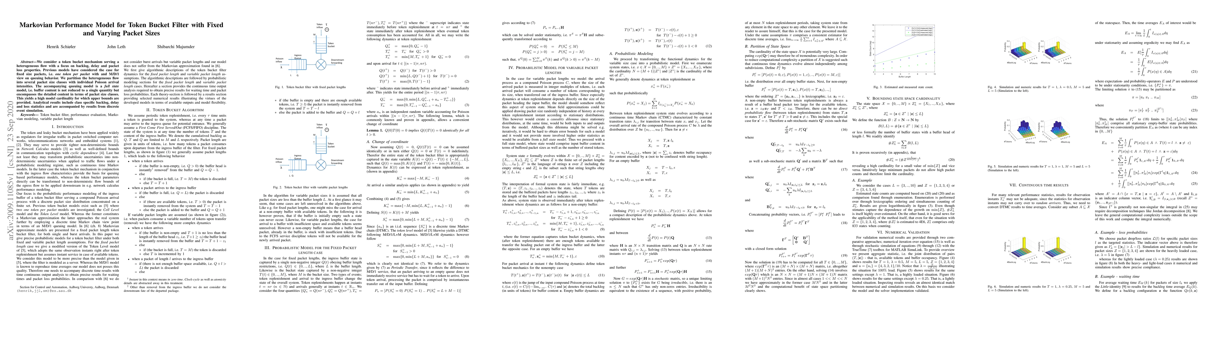 Thumbnail for Markovian Performance Model for Token Bucket Filter with Fixed and
  Varying Packet Sizes