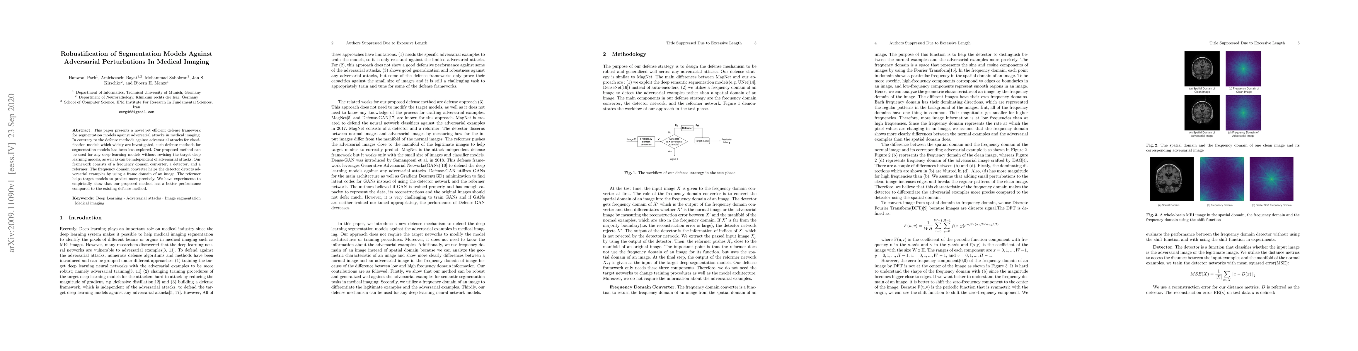 Thumbnail for Robustification of Segmentation Models Against Adversarial Perturbations
  In Medical Imaging