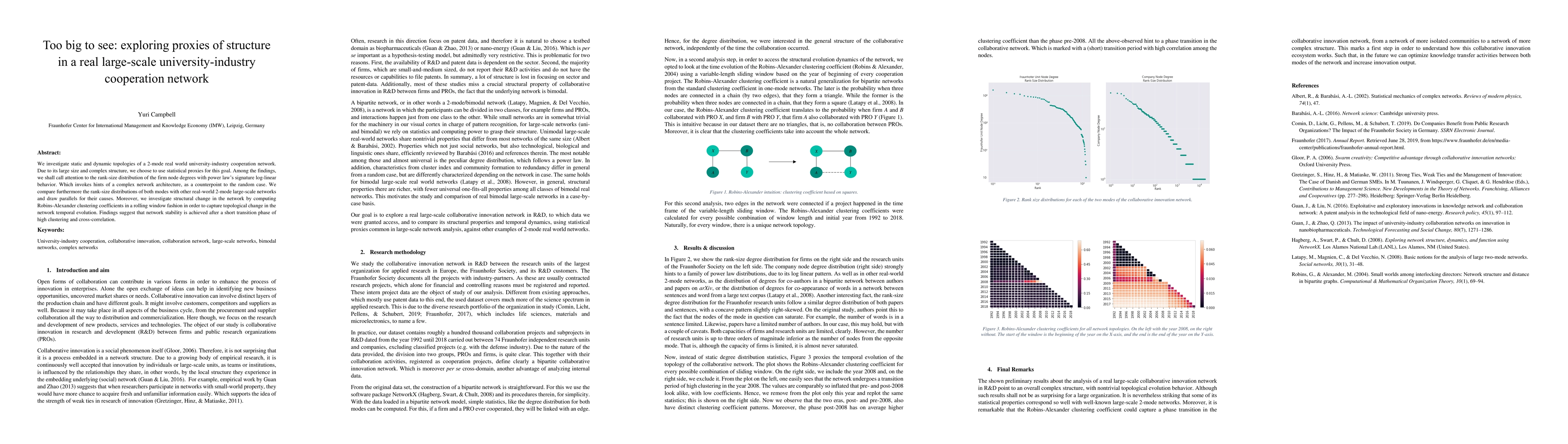 Thumbnail for Too big to see: exploring proxies of structure in a real large-scale
  university-industry cooperation network