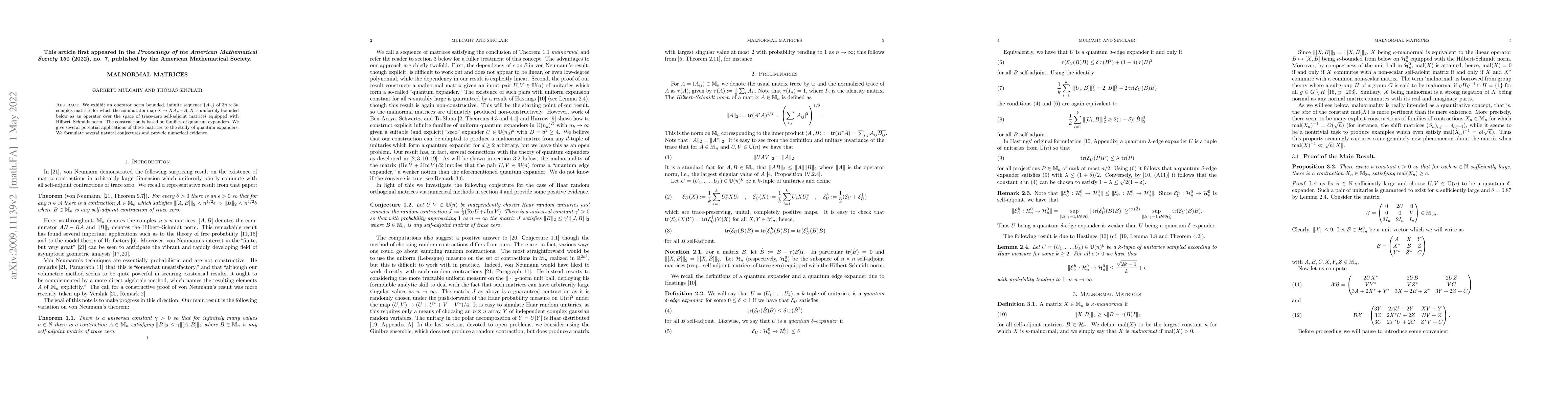 Thumbnail for Malnormal matrices