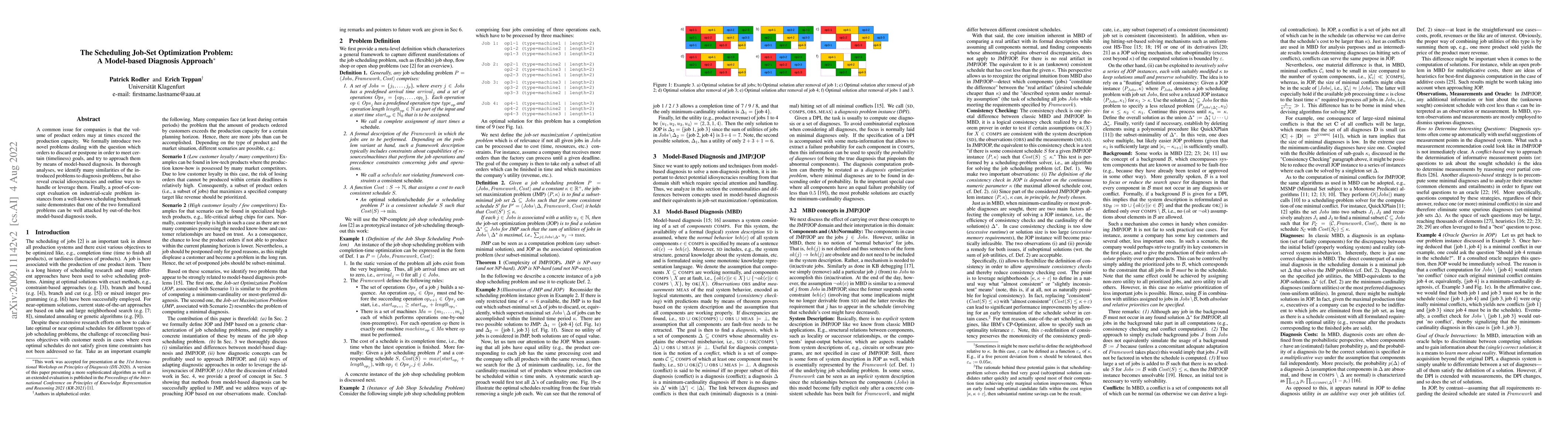 Thumbnail for The Scheduling Job-Set Optimization Problem: A Model-Based Diagnosis
  Approach