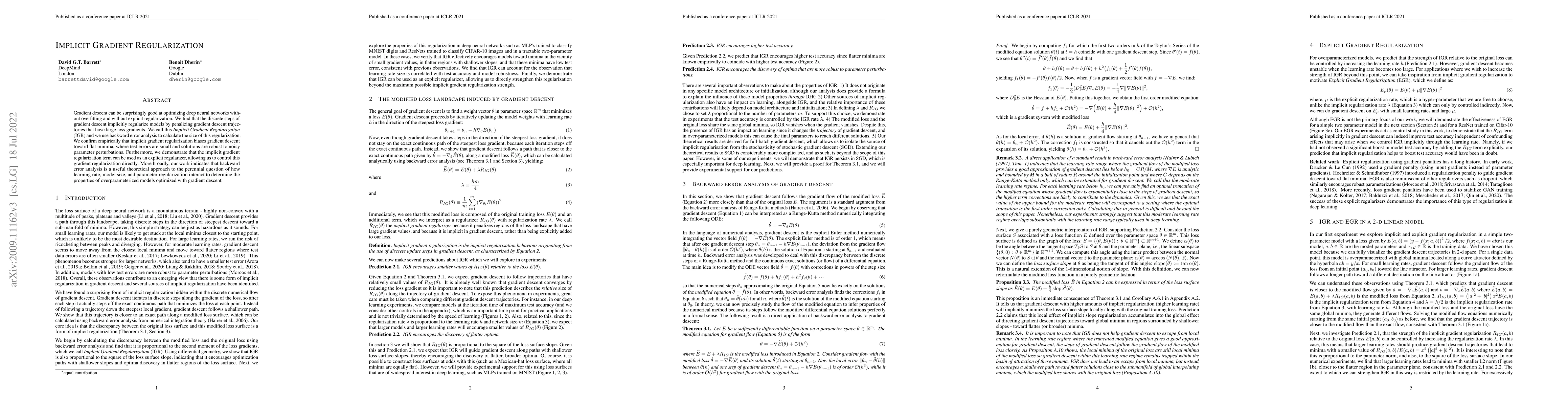 Thumbnail for Implicit Gradient Regularization