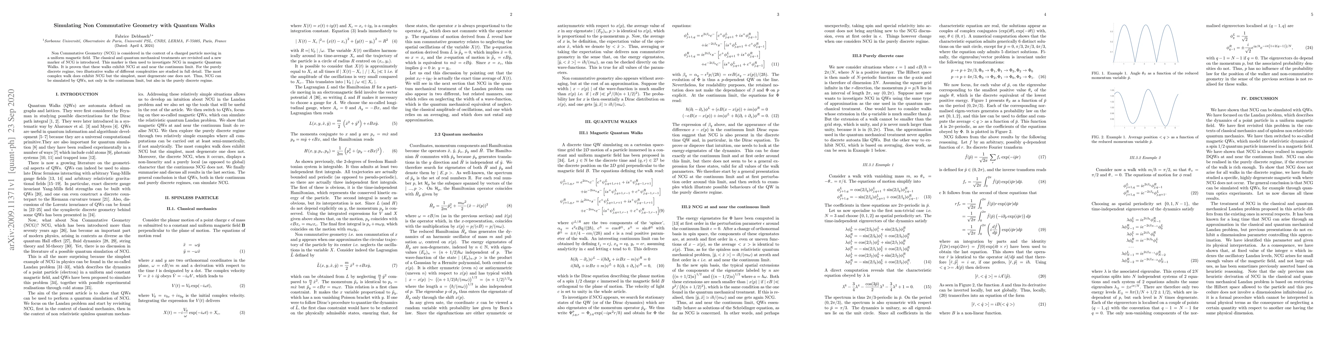 Thumbnail for Simulating Non Commutative Geometry with Quantum Walks