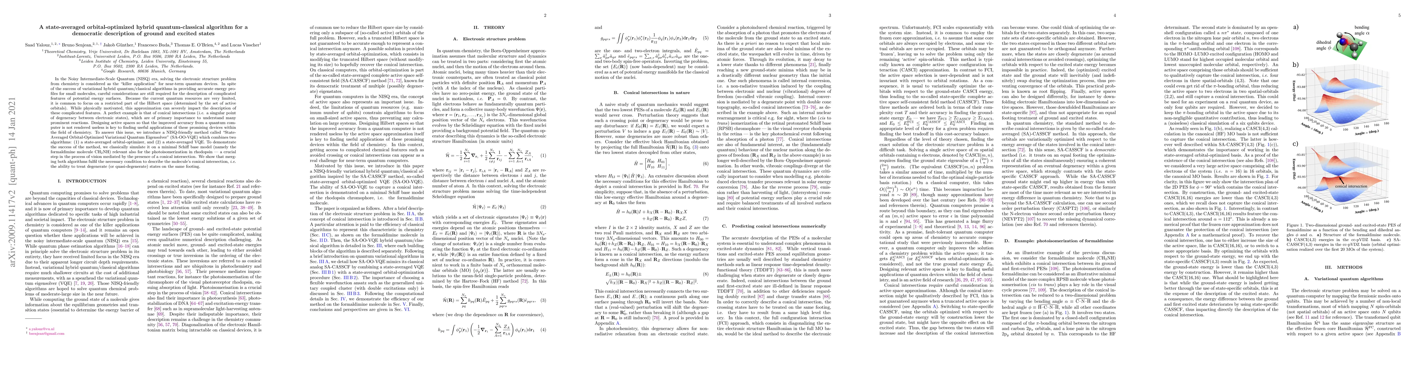 Thumbnail for A state-averaged orbital-optimized hybrid quantum-classical algorithm
  for a democratic description of ground and excited states