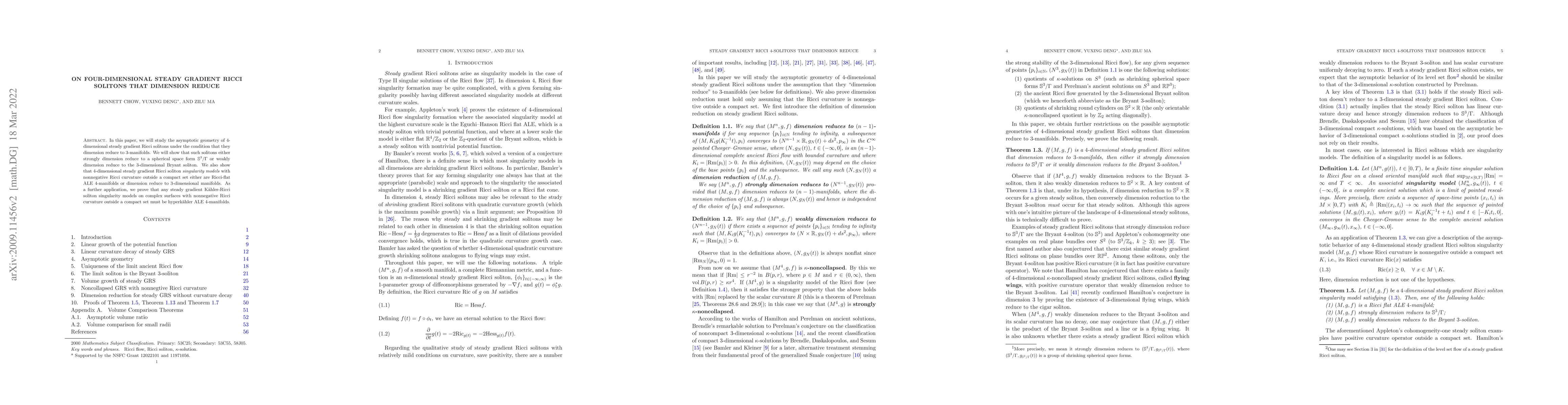 Thumbnail for On Four-dimensional Steady gradient Ricci solitons that dimension reduce