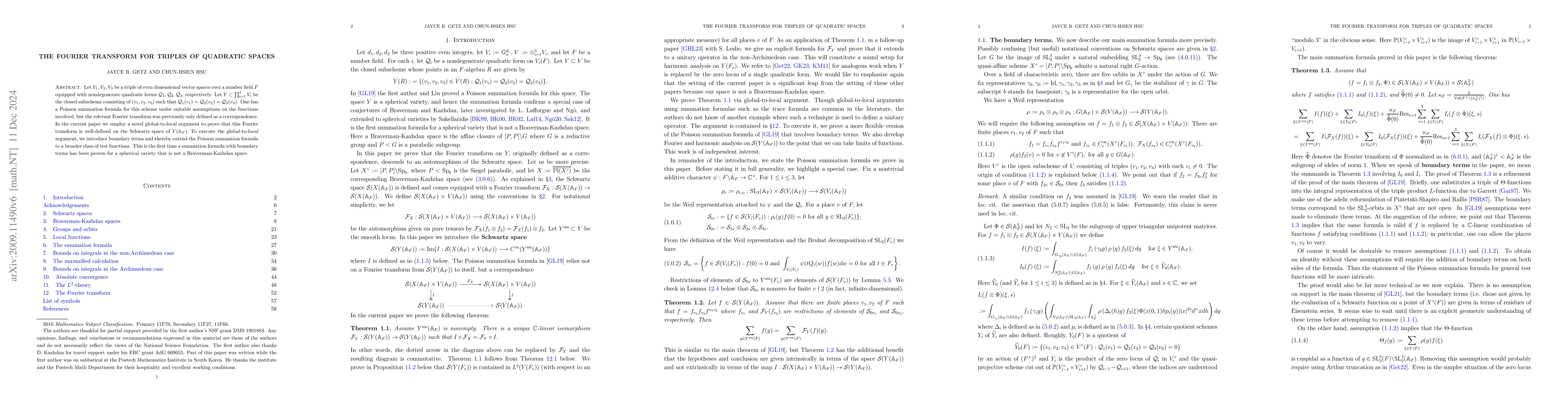 Thumbnail for The Fourier transform for triples of quadratic spaces