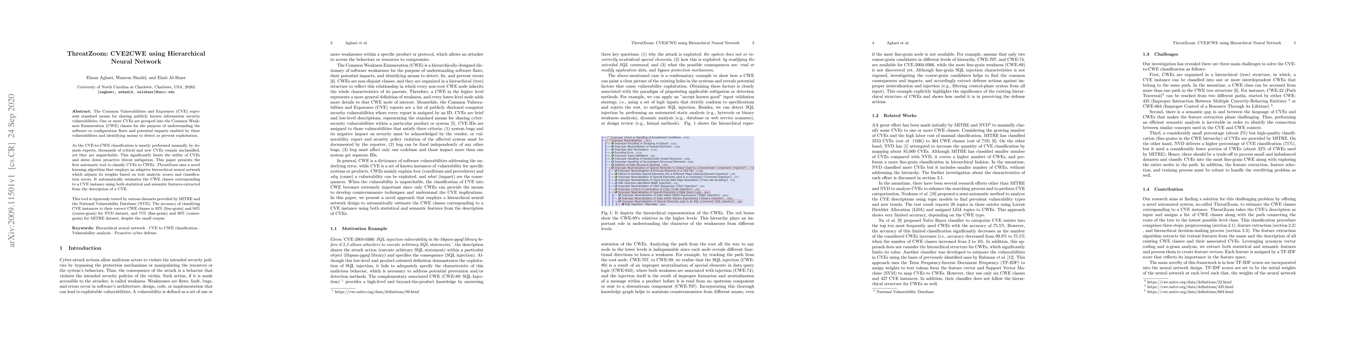 Thumbnail for ThreatZoom: CVE2CWE using Hierarchical Neural Network
