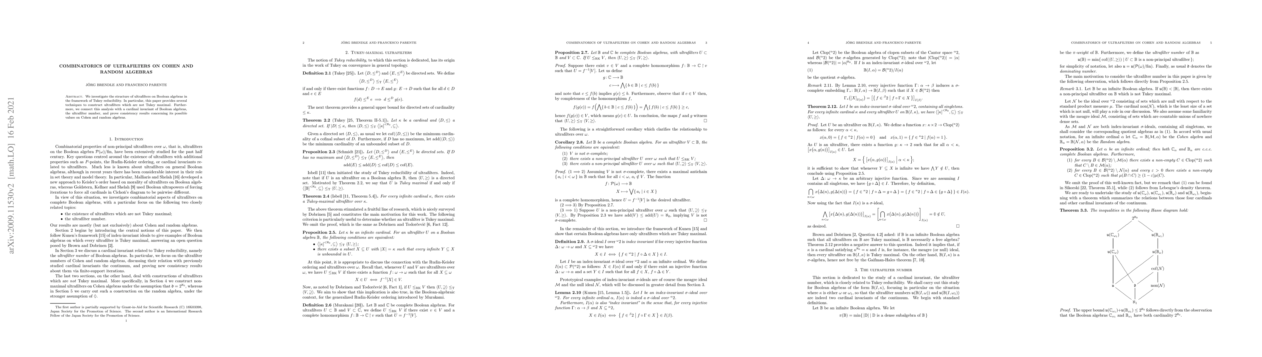 Thumbnail for Combinatorics of ultrafilters on Cohen and random algebras