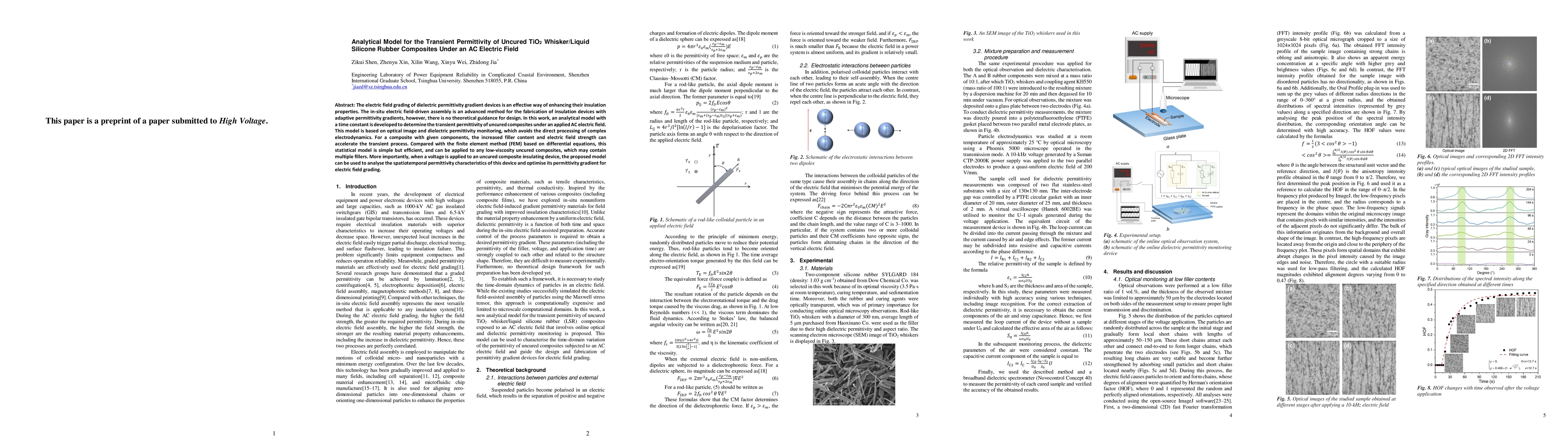 Thumbnail for Analytical Model for the Transient Permittivity of Uncured TiO2
  Whisker/Liquid Silicone Rubber Composites Under an AC Electric Field