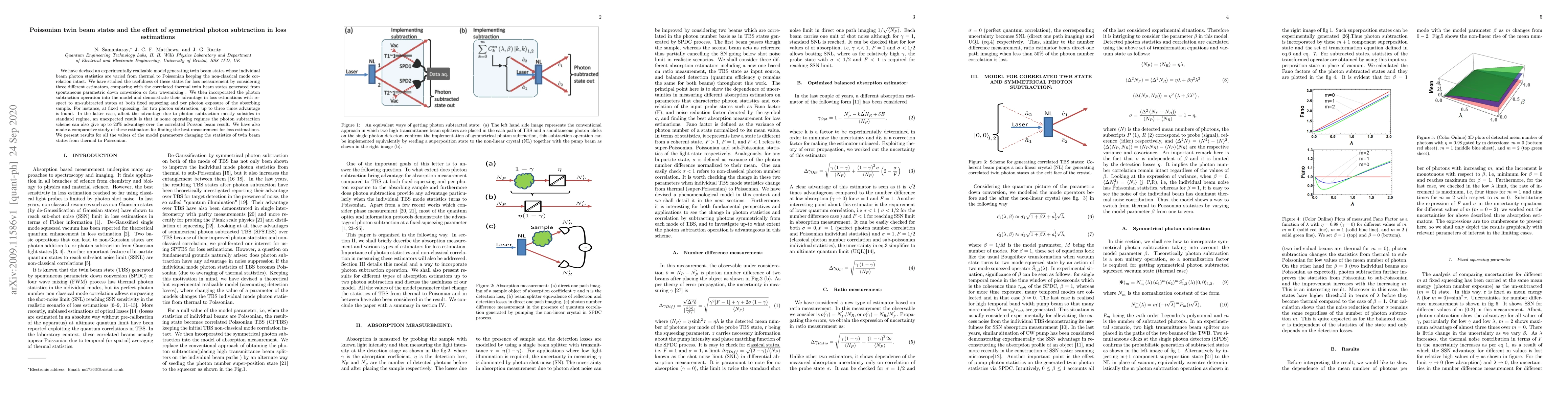 Thumbnail for Poissonian twin beam states and the effect of symmetrical photon
  subtraction in loss estimations