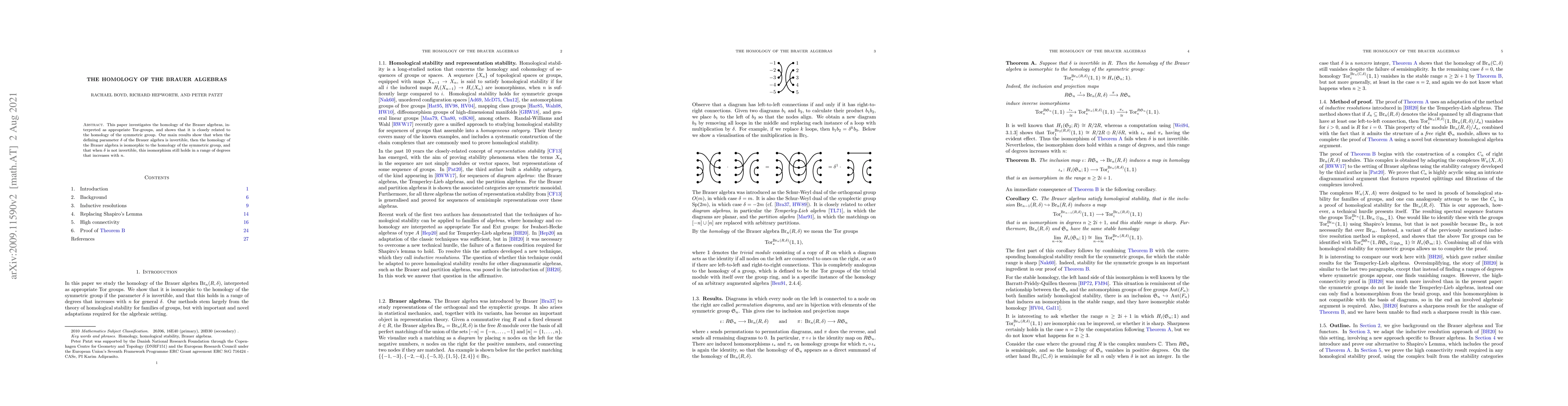 Thumbnail for The homology of the Brauer algebras