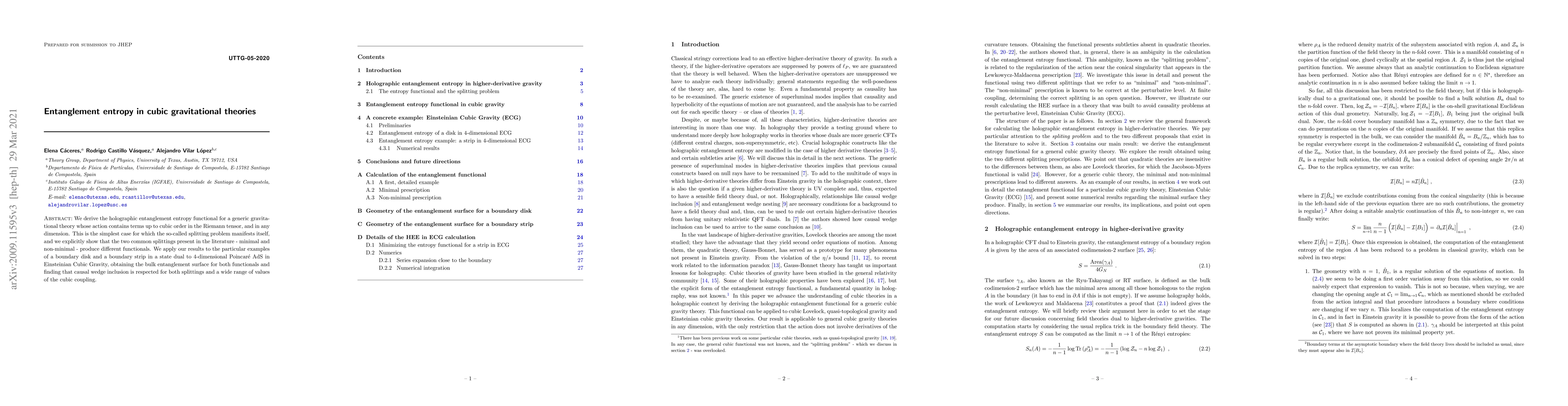 Thumbnail for Entanglement entropy in cubic gravitational theories