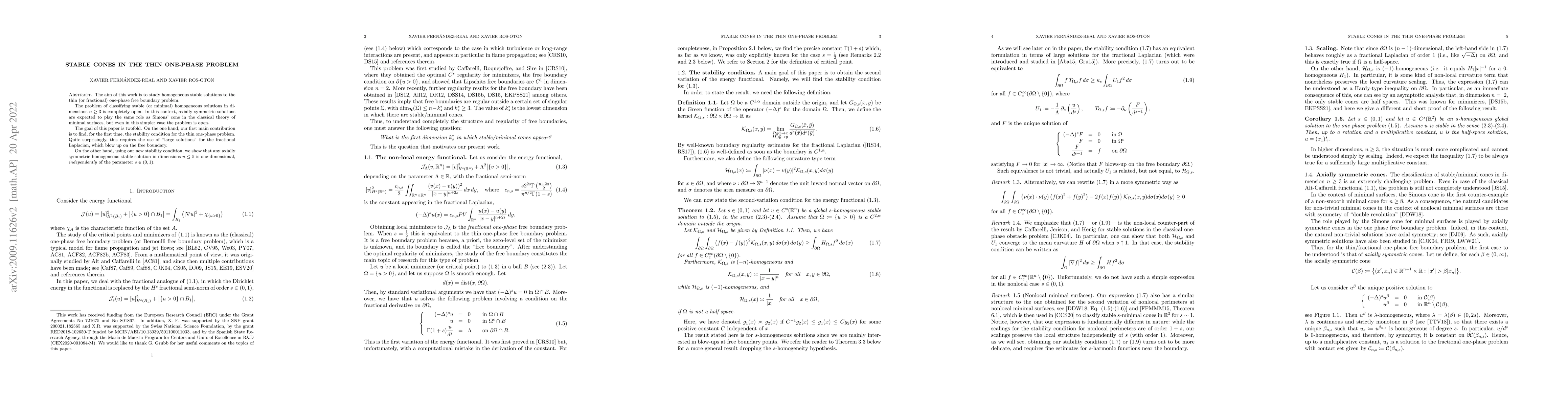 Thumbnail for Stable cones in the thin one-phase problem